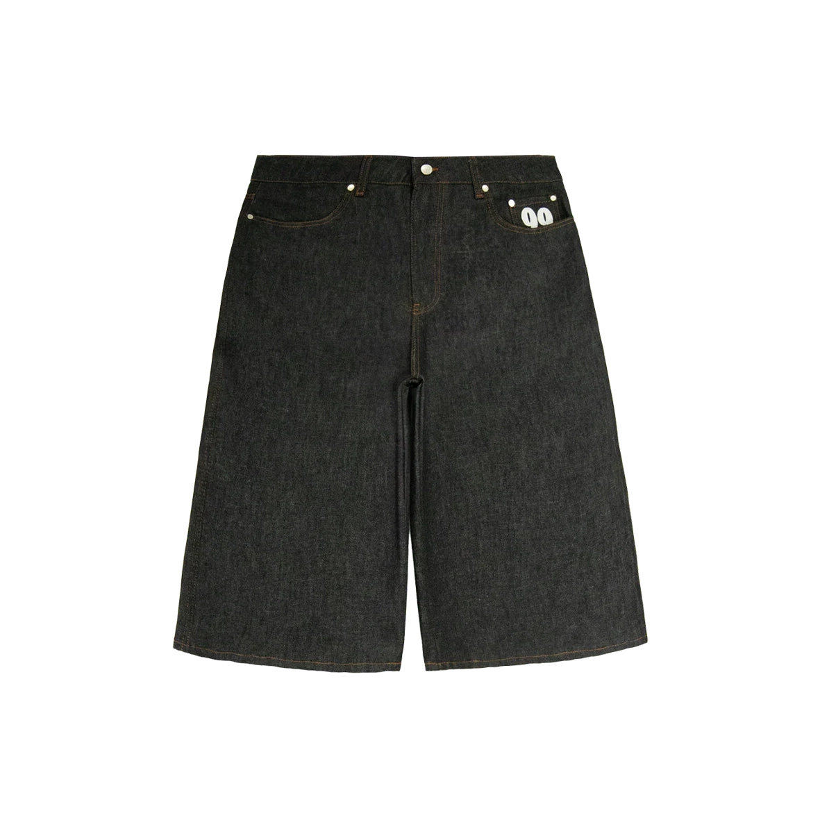 99BASED Shining Stars 3/4 Denim Shorts Raw Black