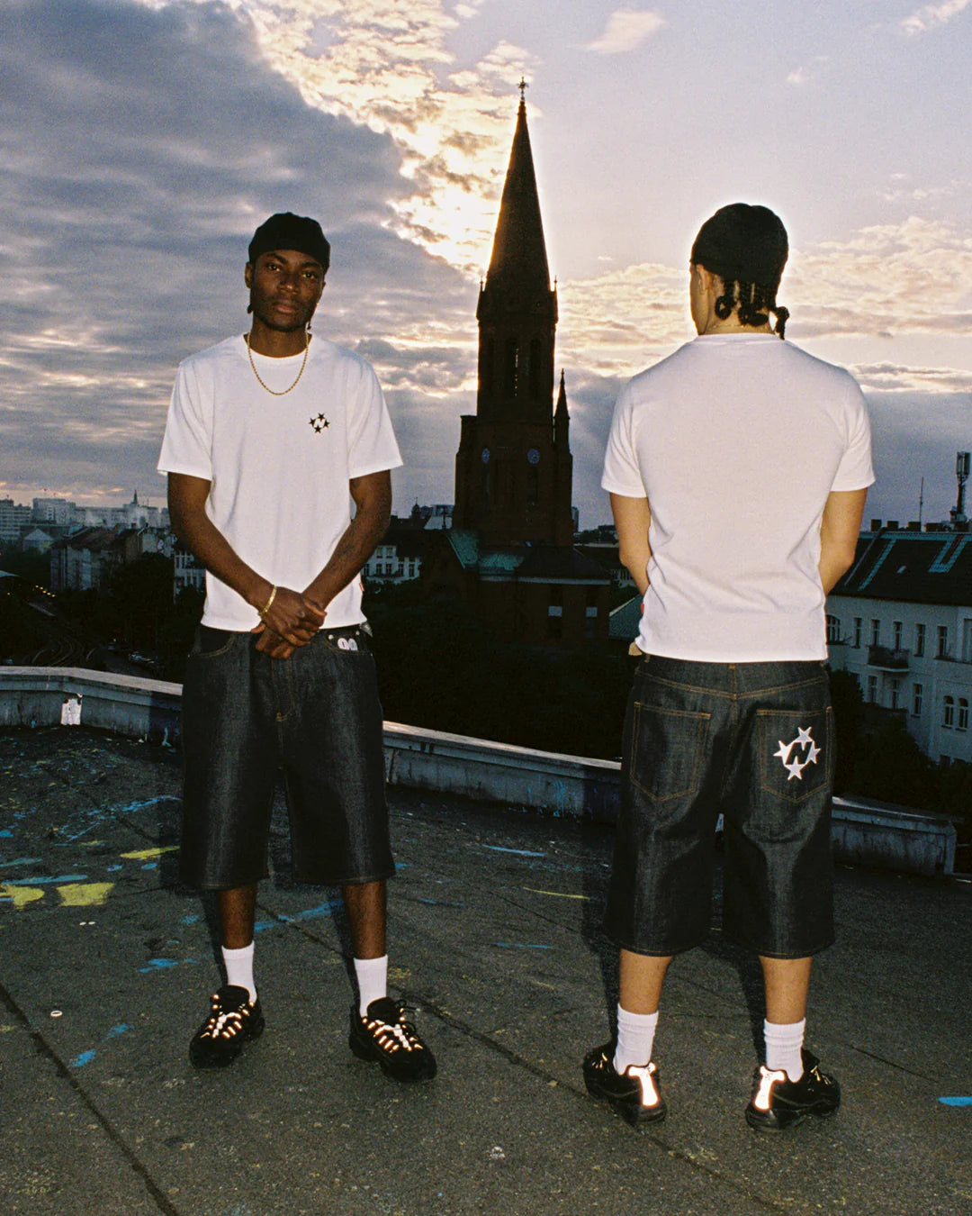 99BASED Shining Stars Denim Shorts Raw