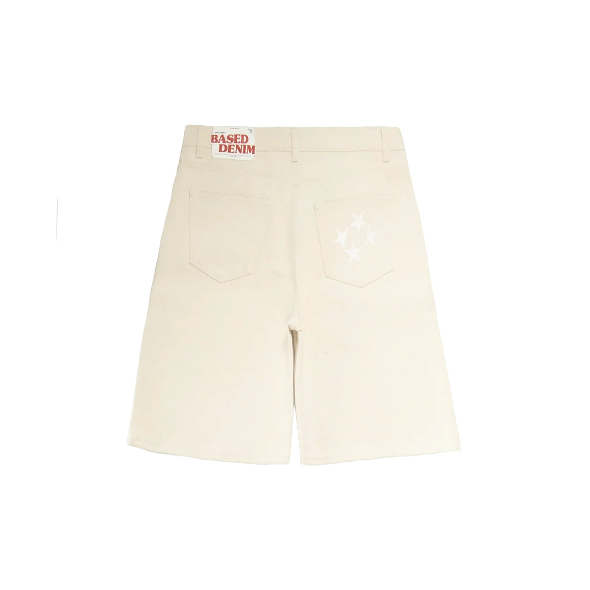 99BASED Shining Stars Denim Shorts Raw Beige