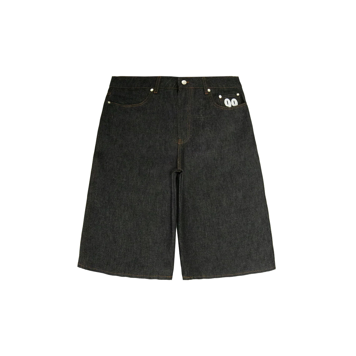 99BASED Shining Stars Denim Shorts Raw Black