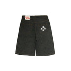 99BASED Shining Stars Denim Shorts Raw Black