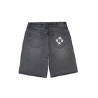 99BASED Shining Stars Denim Shorts Washed Grey