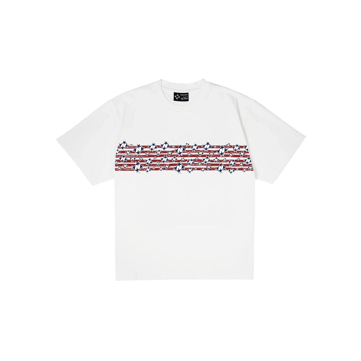 99BASED Stars Line T-Shirt White