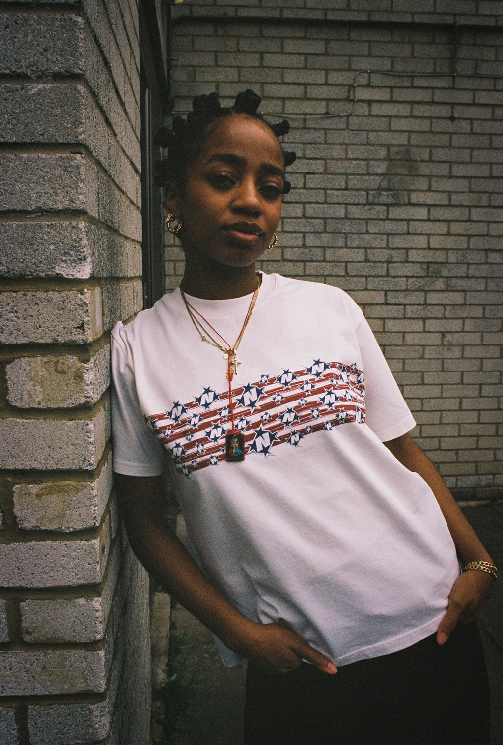 99BASED Stars Line T-Shirt White