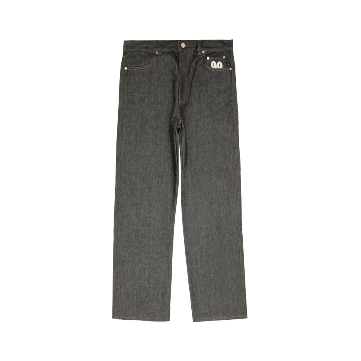 99BASED Classic Straight Leg Jeans Raw Black