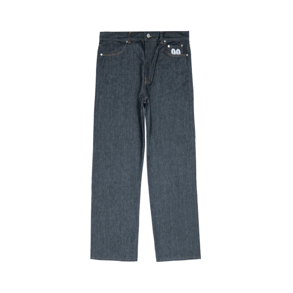 99BASED Classic Straight Leg Jeans Raw Blue
