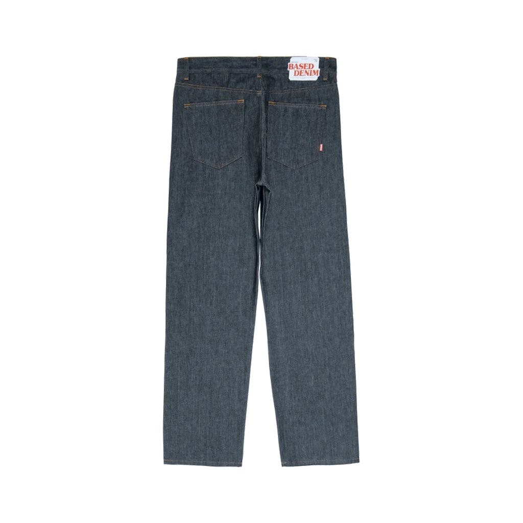 99BASED Classic Straight Leg Jeans Raw Blue