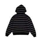 99BASED Striped 99 Zip Hoodie Black