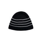 99BASED Striped Domino Beanie Black
