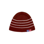 99BASED Striped Domino Beanie Red