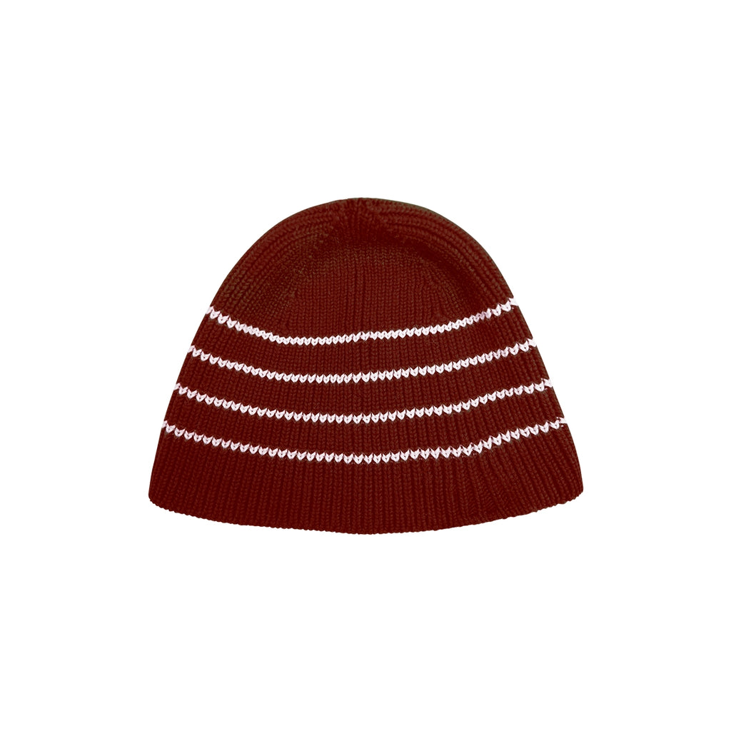 99BASED Striped Domino Beanie Red
