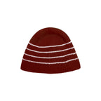 99BASED Striped Domino Beanie Red