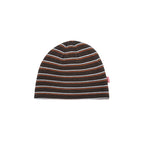 99BASED Striped Skull Beanie Brown