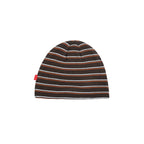 99BASED Striped Skull Beanie Brown