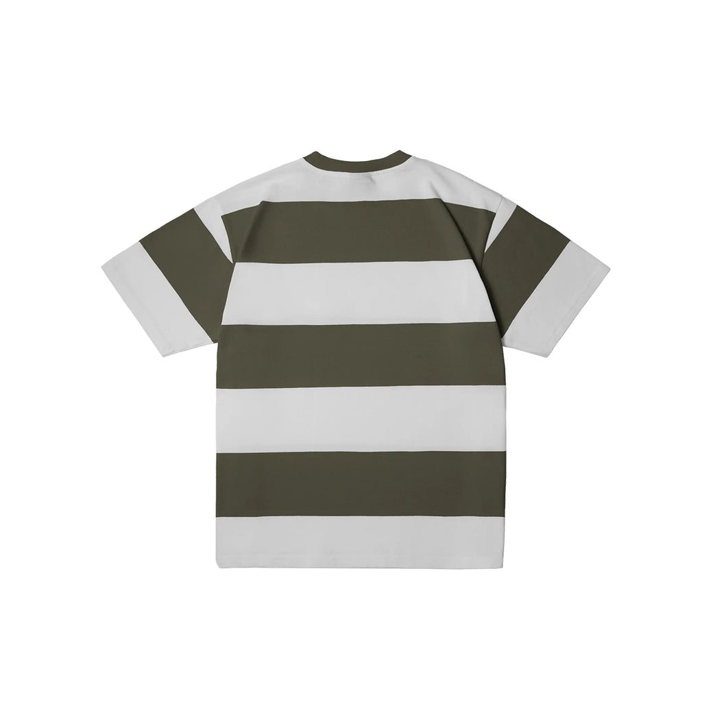 99BASED Striped T-Shirt White Olive