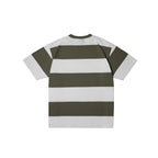 99BASED Striped T-Shirt White Olive