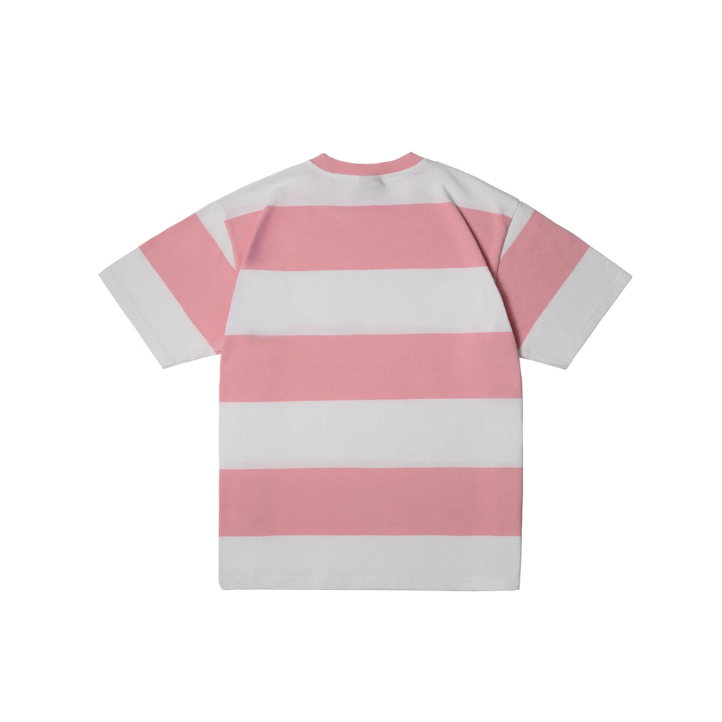 99BASED Striped T-Shirt White Pink
