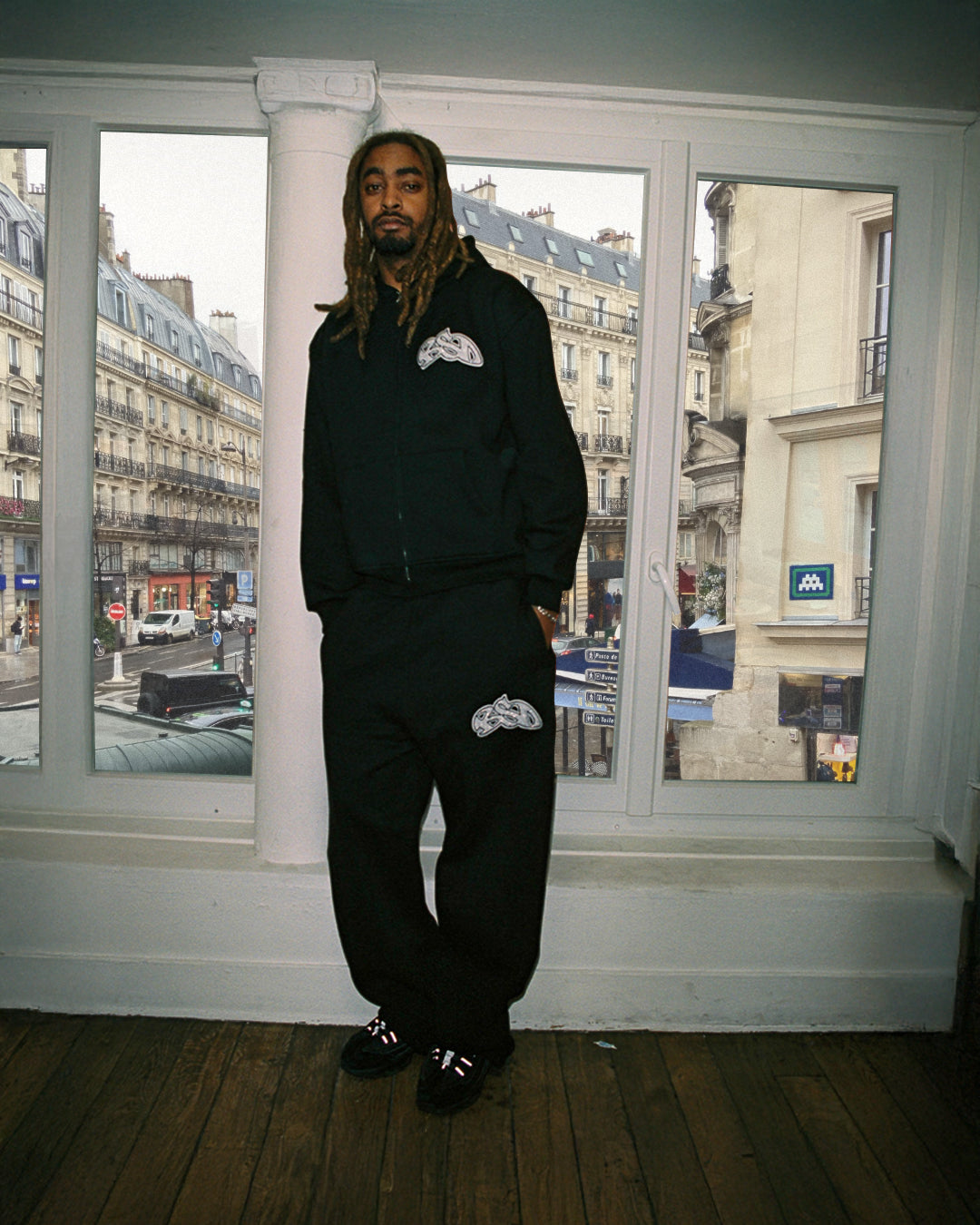 99BASED Studded BSD Sweatpants Black