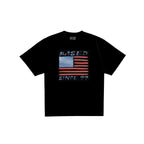 99BASED Watercolour Flag T-Shirt Black