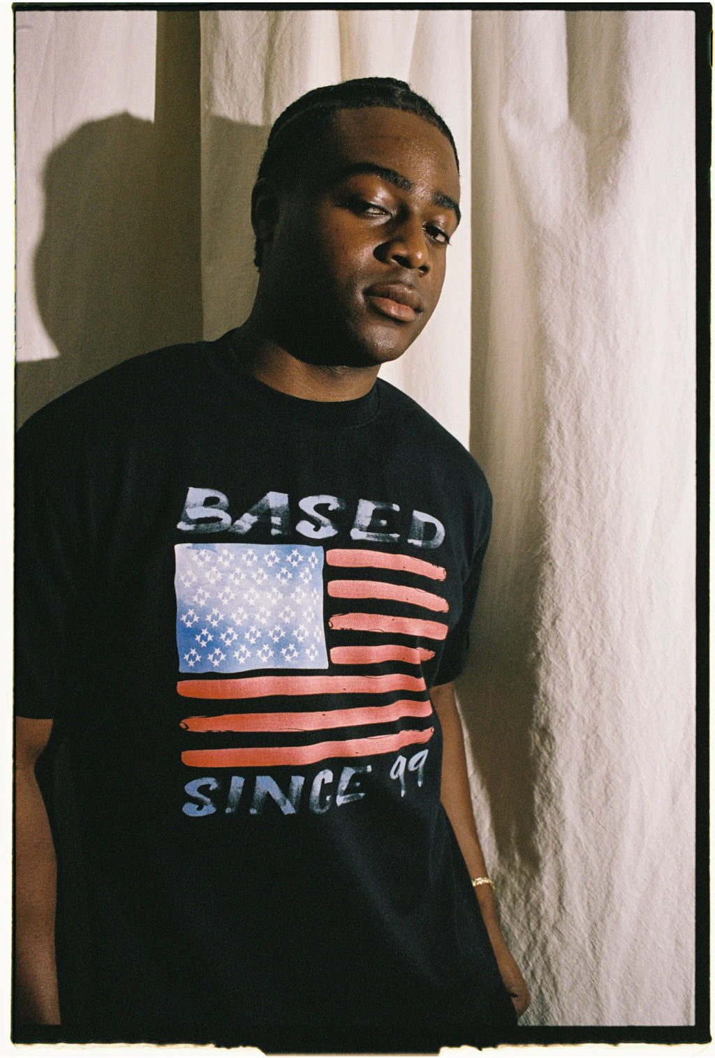 99BASED Watercolour Flag T-Shirt Black