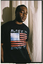 99BASED Watercolour Flag T-Shirt Black