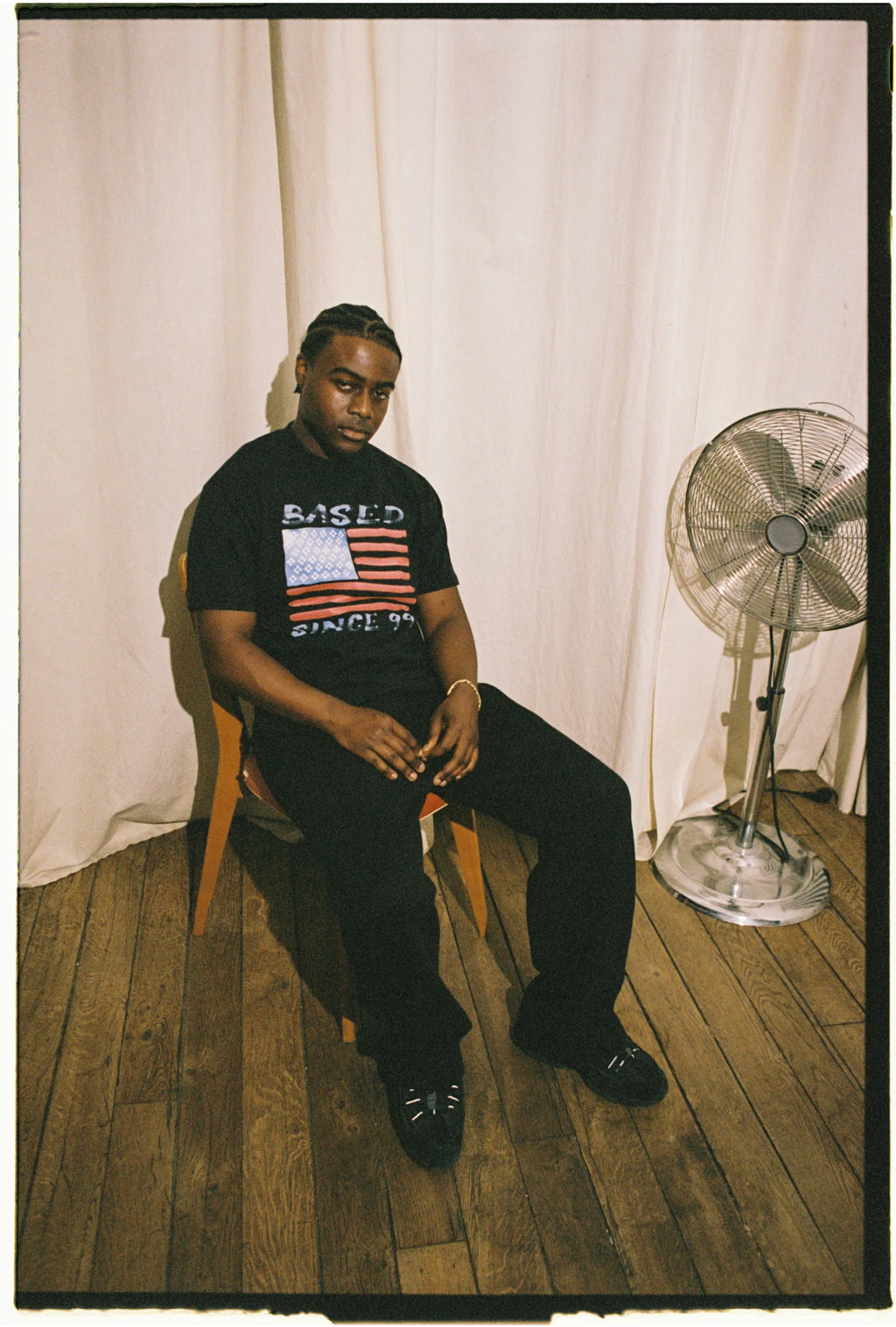 99BASED Watercolour Flag T-Shirt Black