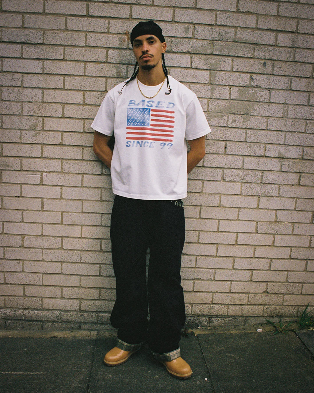 99BASED Watercolour Flag T-Shirt White