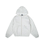 99BASED Work Canvas Jacket Plaid White