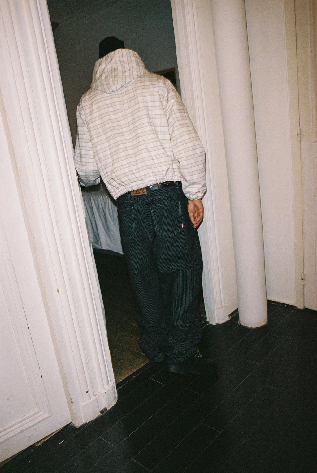 99BASED Work Canvas Jacket Plaid White