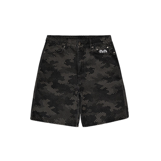 99BASED Finesse Denim Short Digital Camo Dark