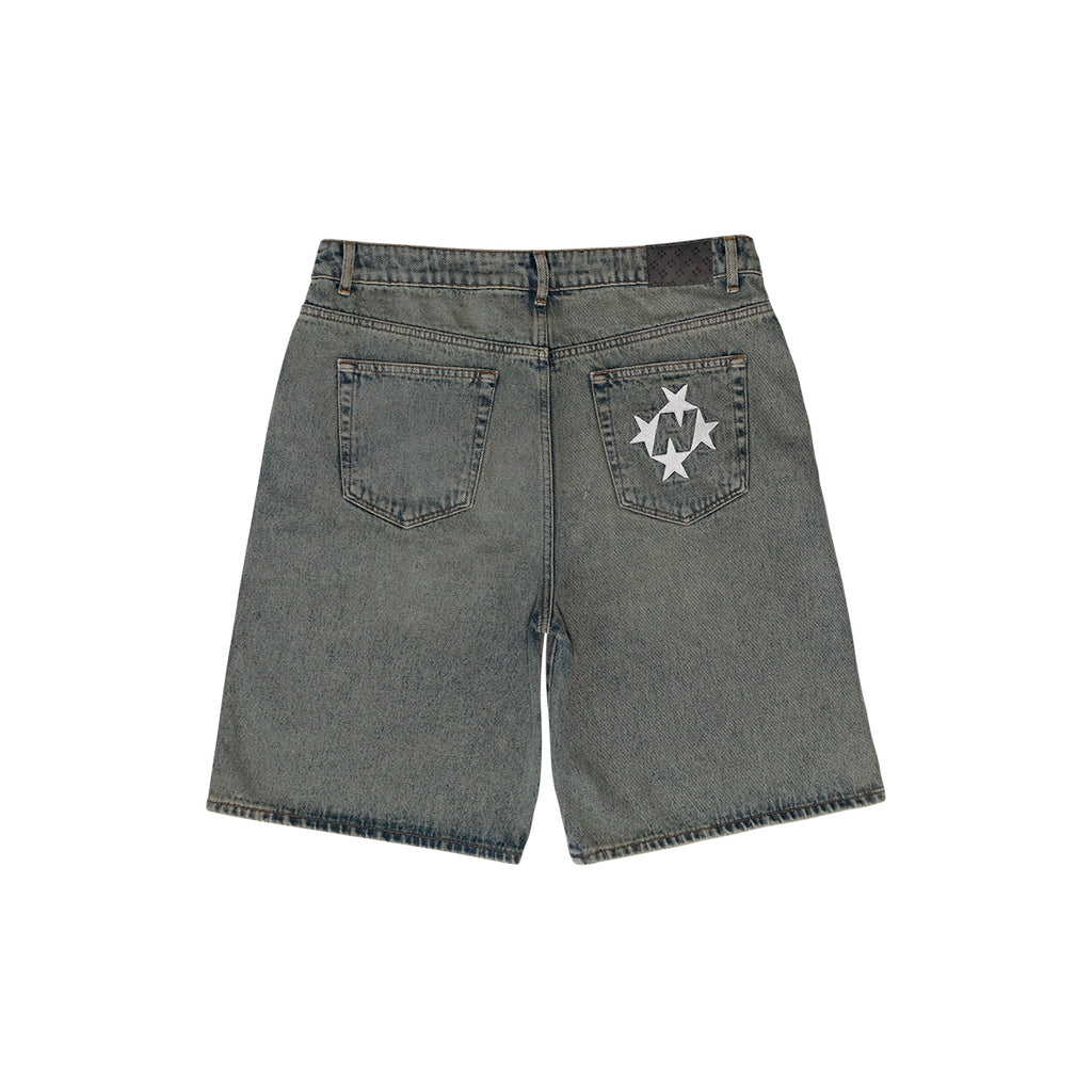 99BASED Shining Stars Denim Shorts Desert Blue