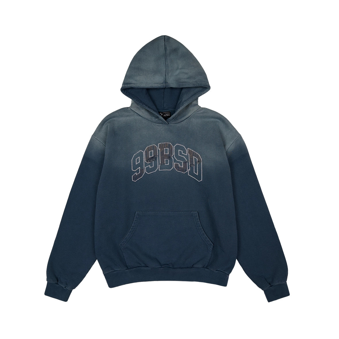 99BASED Deconstructed Hoodie Faded Blue