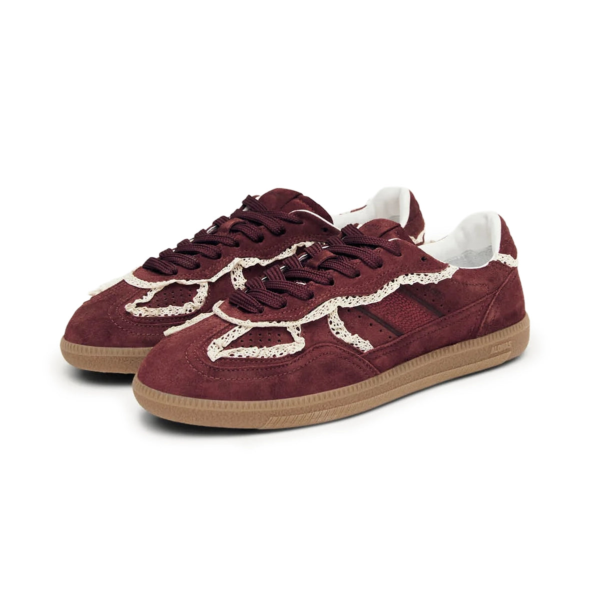 ALOHAS Crochet Burgundy Leather Sneakers S100823-03
