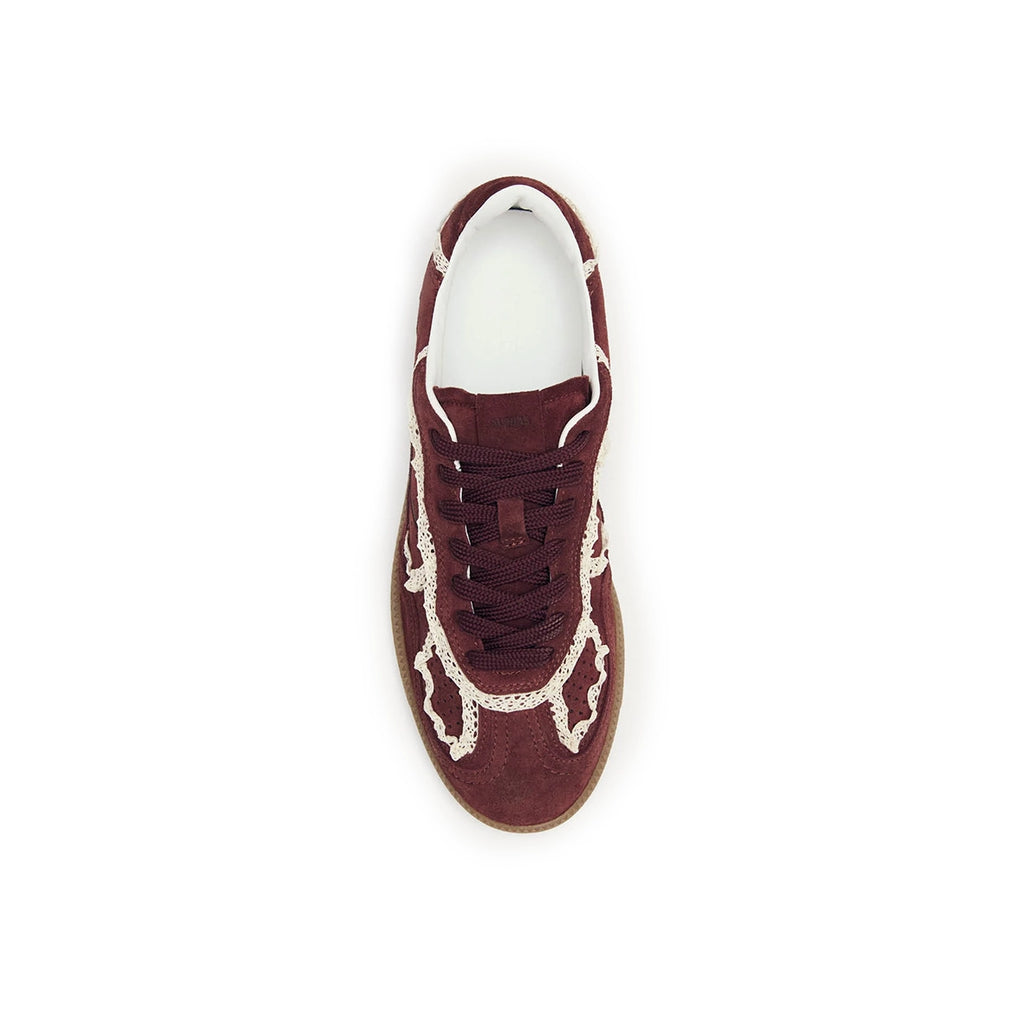 ALOHAS Crochet Burgundy Leather Sneakers S100823-03