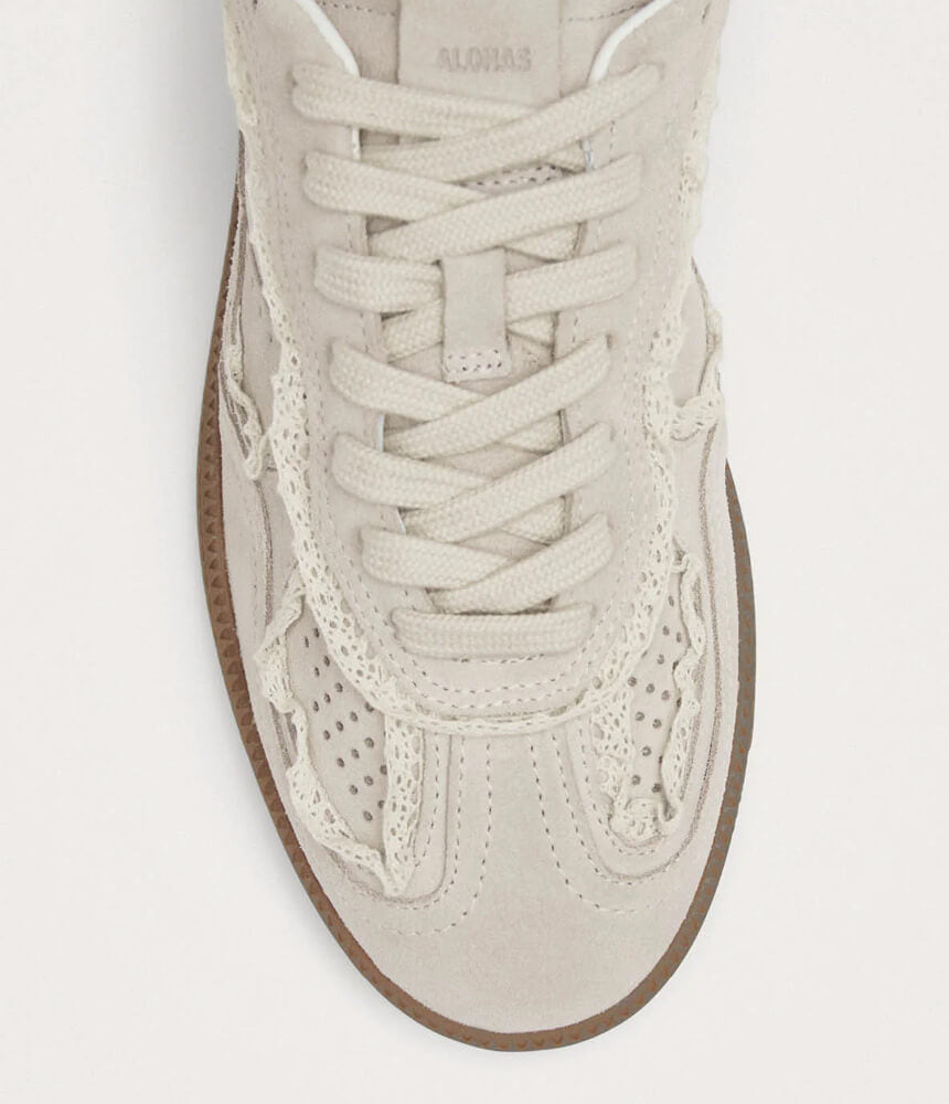 ALOHAS Crochet Cream Leather Sneakers S100823-01