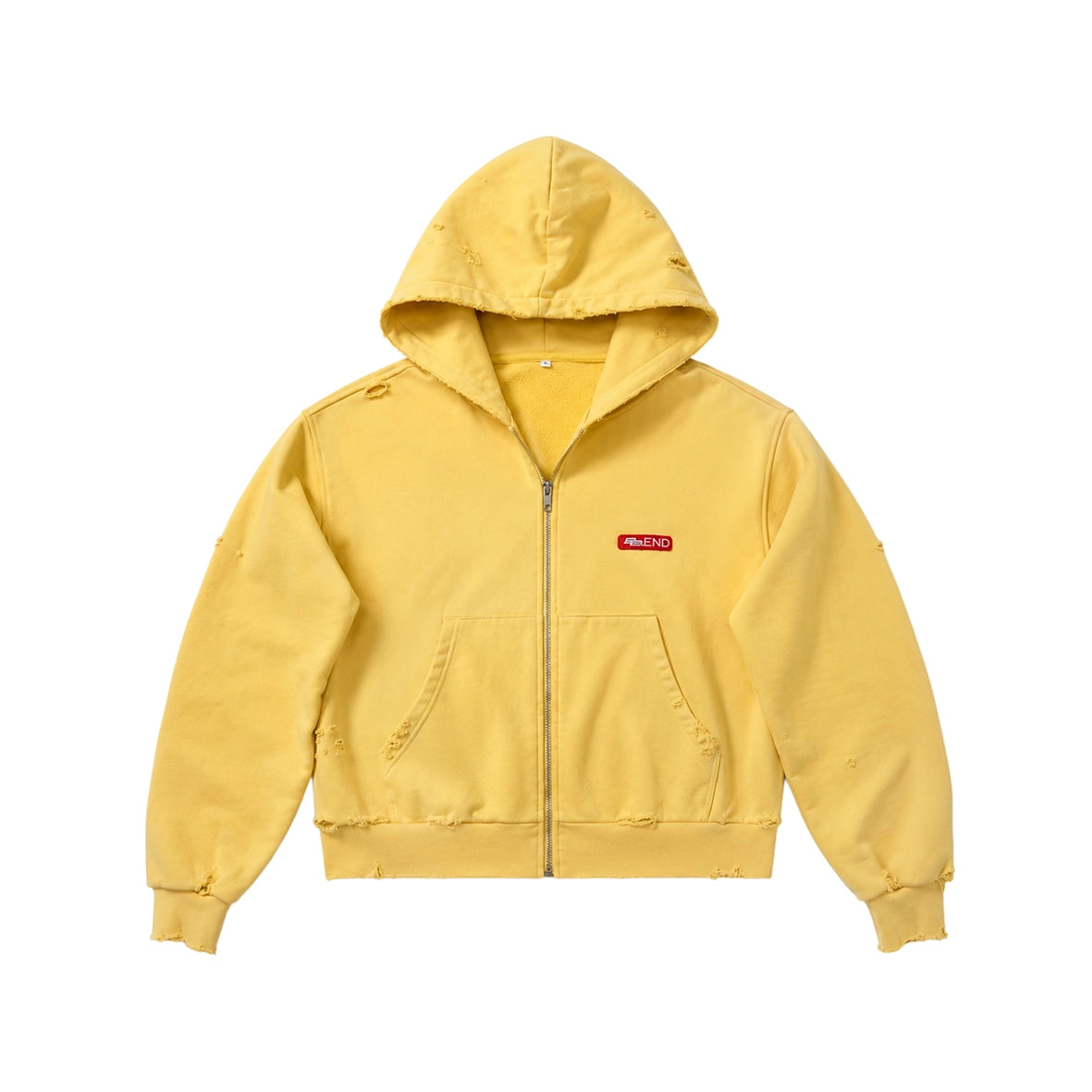 BORN BY END Oversized Crop Zip Up Yellow