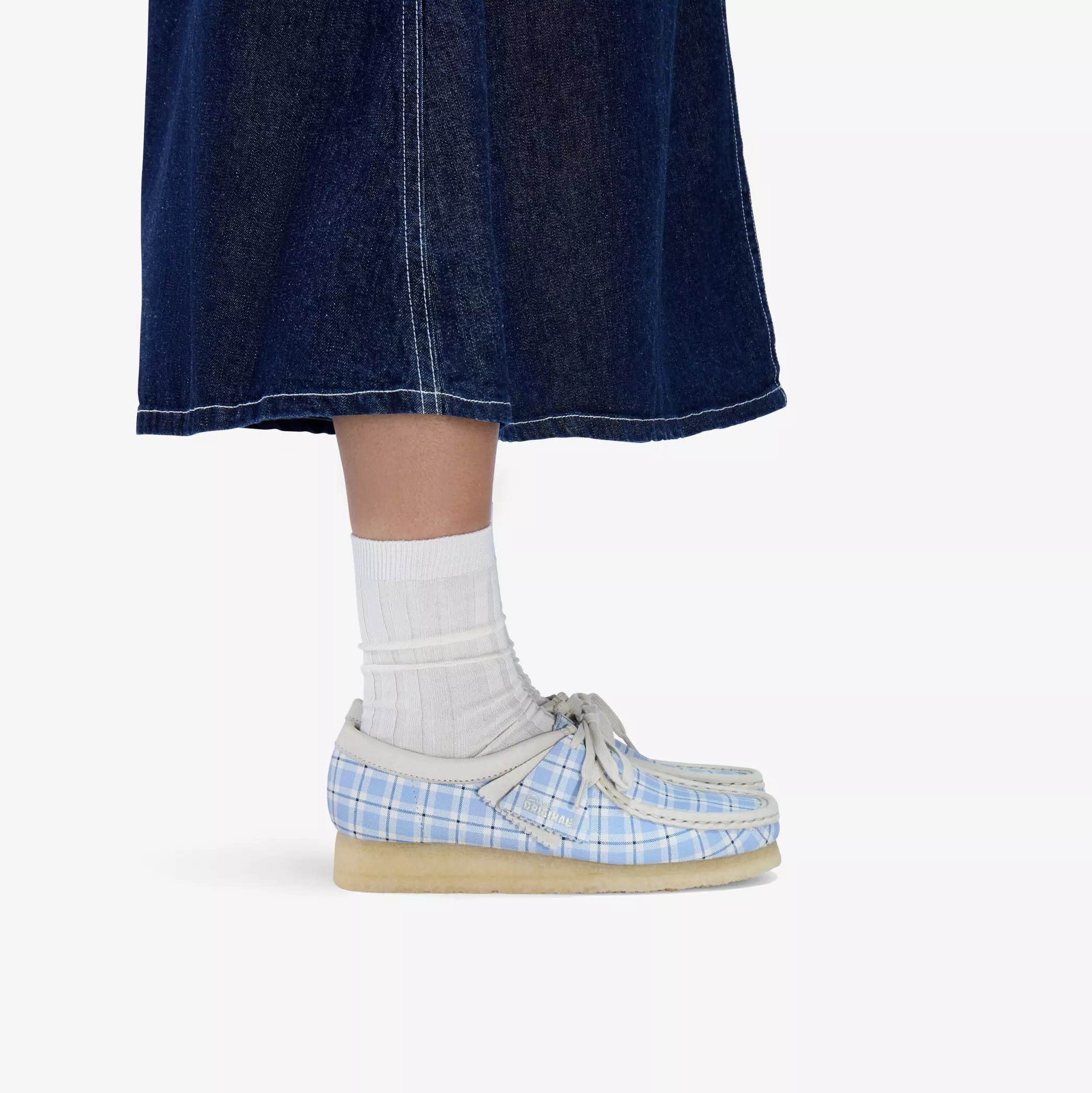 CLARKS ORIGINALS Wallabee Blue Check (W)