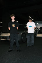 DREAMINGBUSY Blurry Fast Car Logo T-Shirt Black