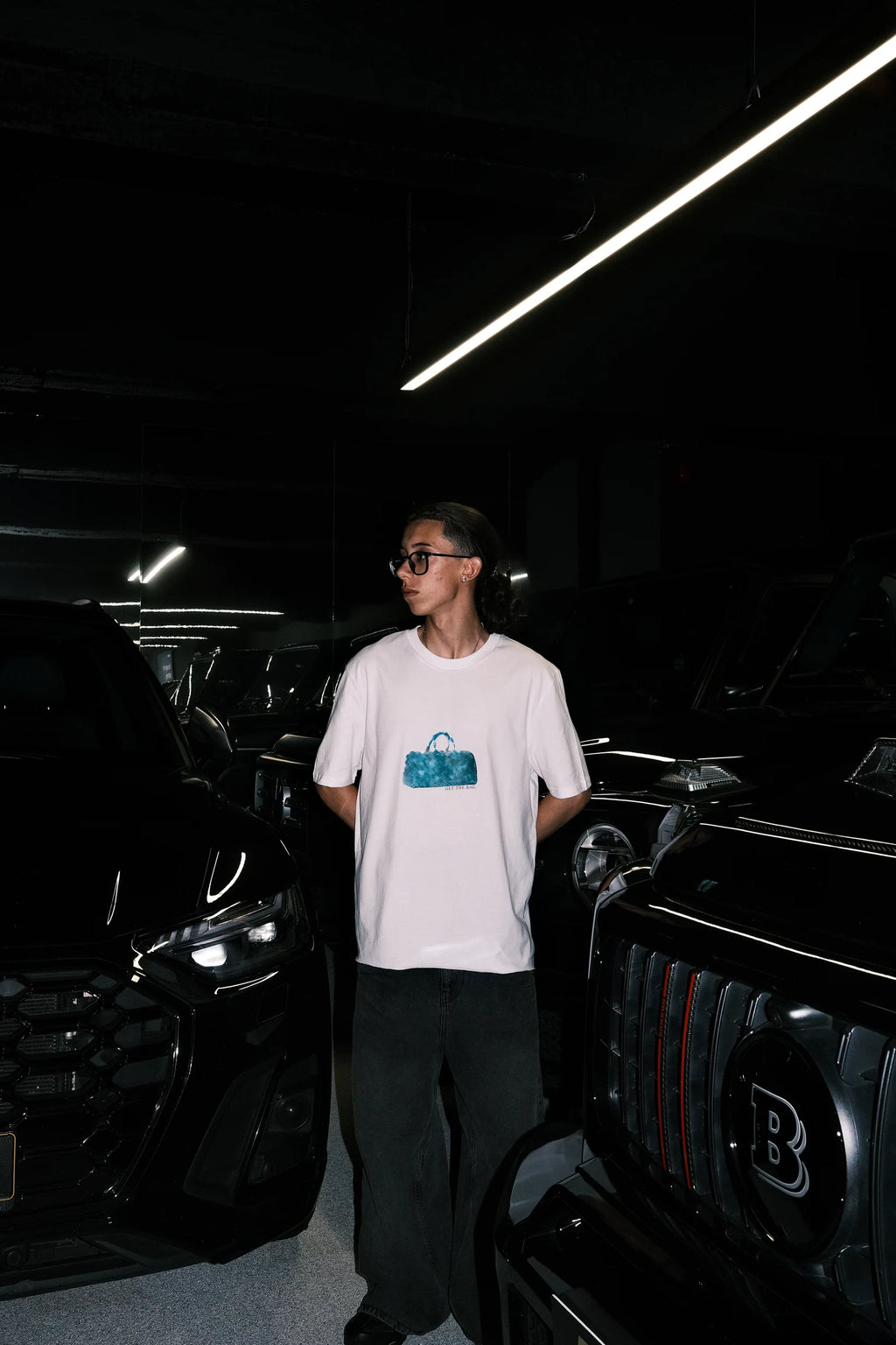 DREAMINGBUSY Blurry Go Yard Get The Bag T-Shirt White