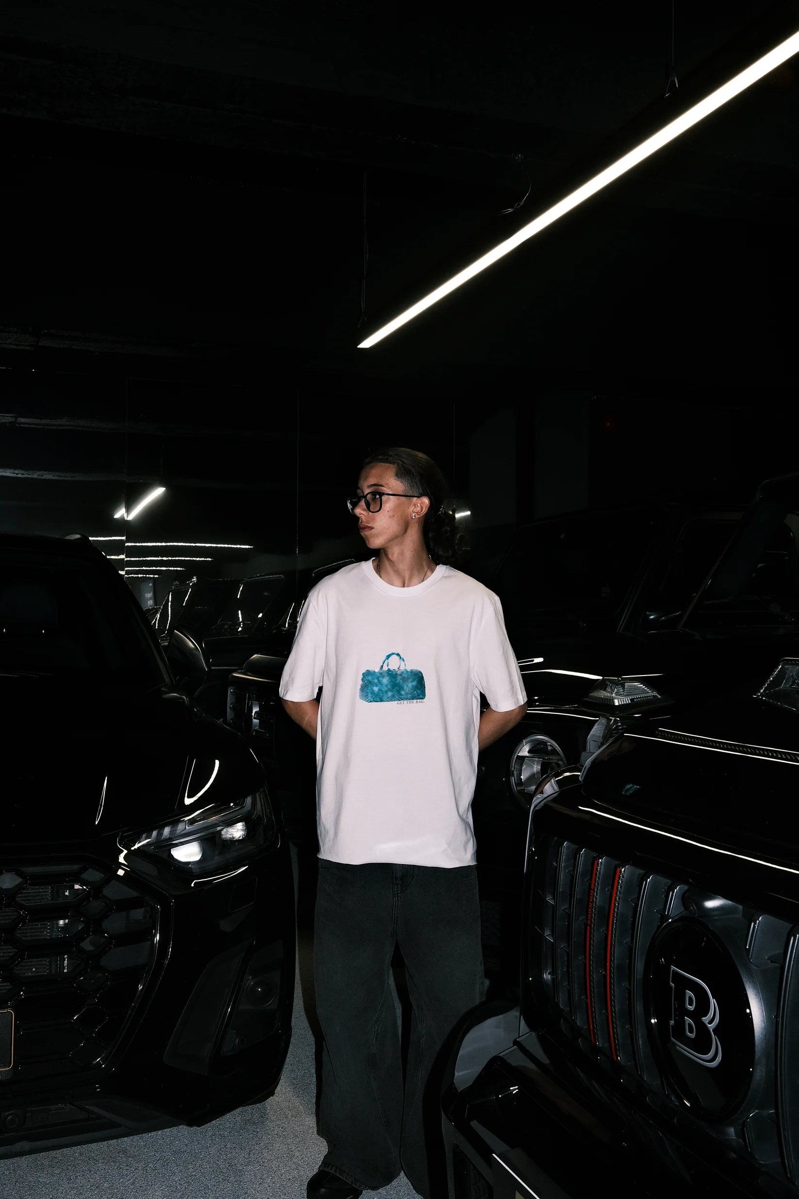 DREAMINGBUSY Blurry Go Yard Get The Bag T-Shirt White