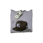 DREAMINGBUSY Painted Yankee Cap Hoodie Grey