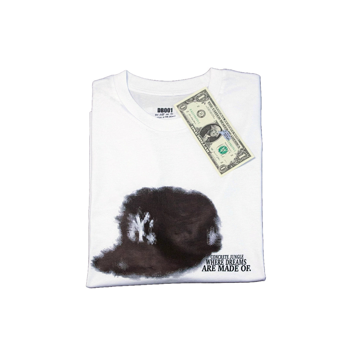 DREAMINGBUSY Painted Yankee Cap T-Shirt White