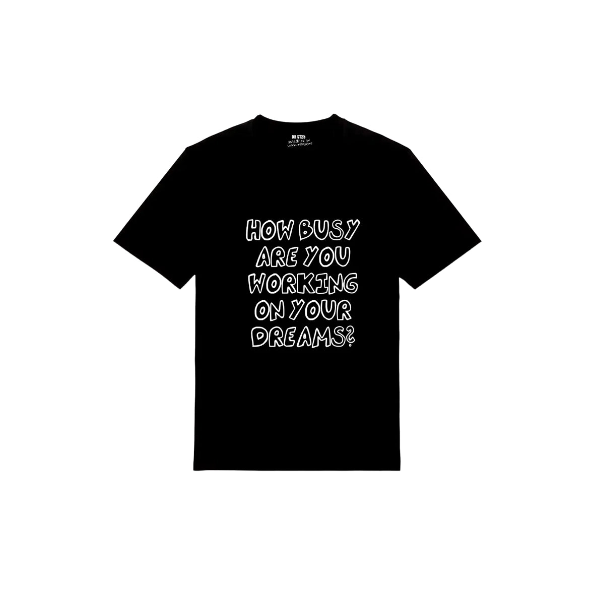 DREAMINGBUSY How Busy Big Sketch T-Shirt Black