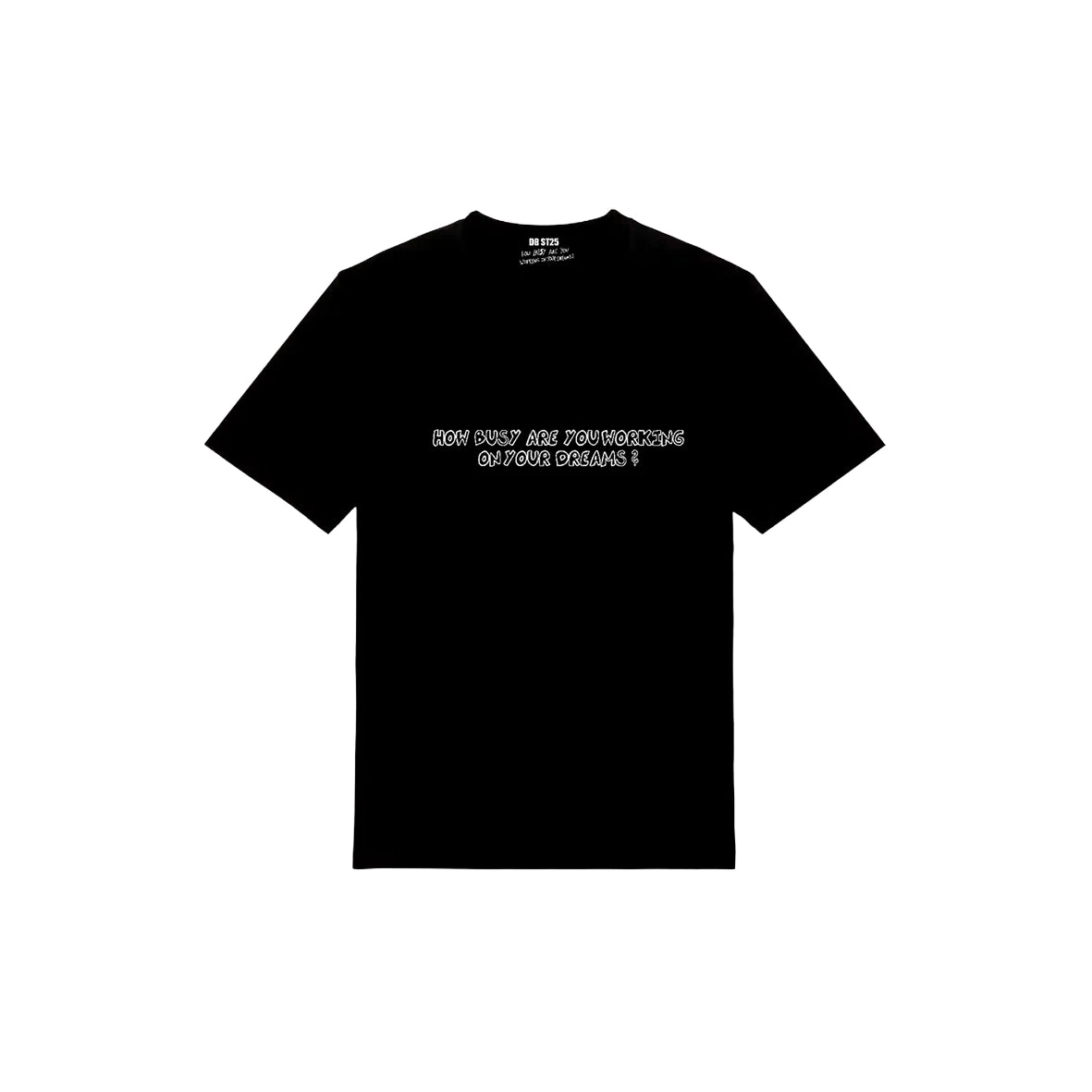 DREAMINGBUSY How Busy Small Sketch T-Shirt Black
