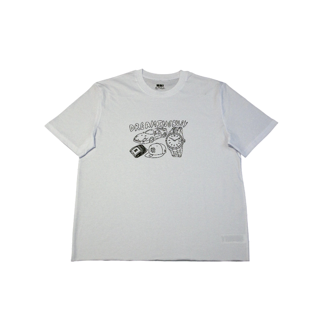 DREAMINGBUSY Materialistic Dreams Sketch T-Shirt White