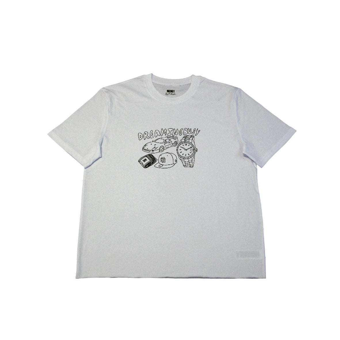 DREAMINGBUSY Materialistic Dreams Sketch T-Shirt White