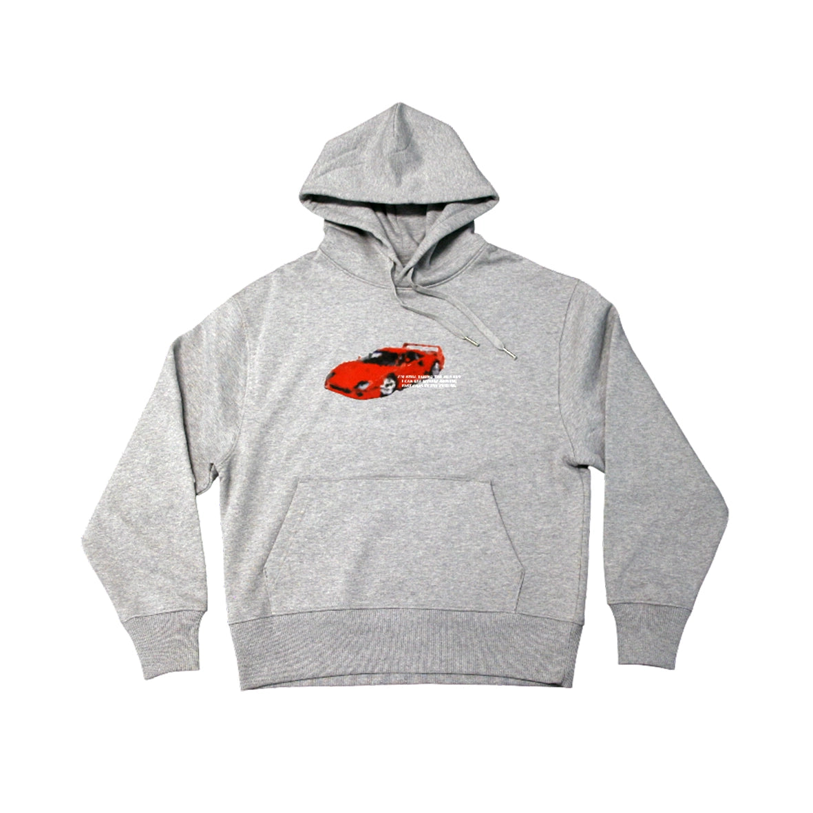 DREAMINGBUSY Painted Fast Car Hoodie Grey