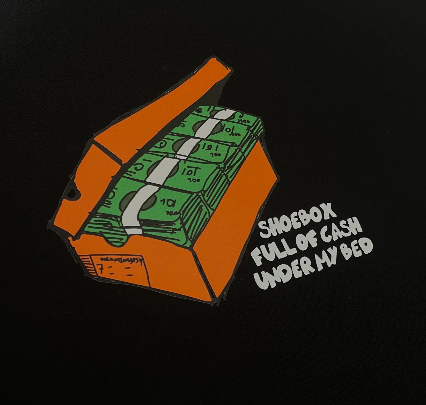 DREAMINGBUSY Shoe Box Money T-Shirt Black