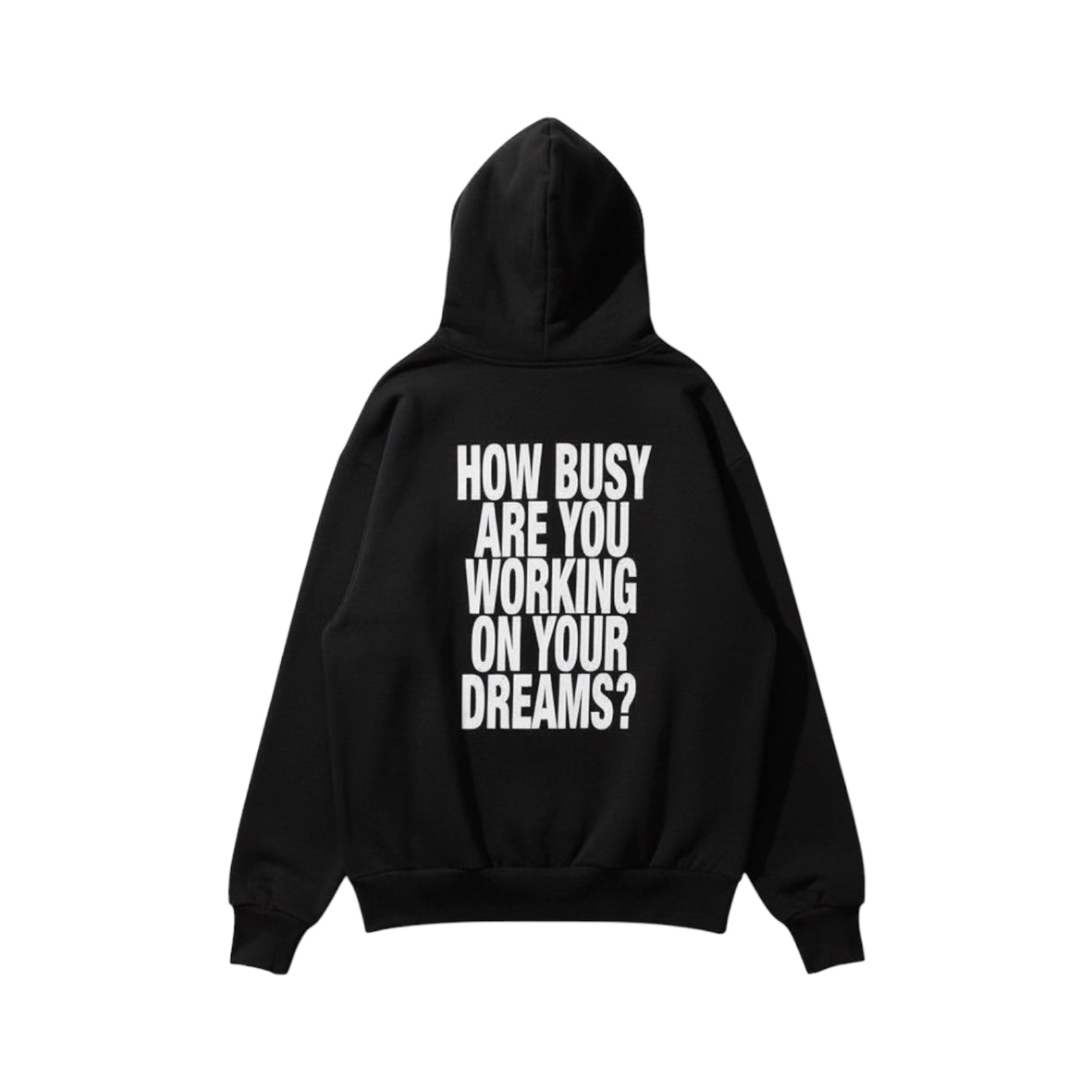 DREAMINGBUSY Slogan Hoodie Black