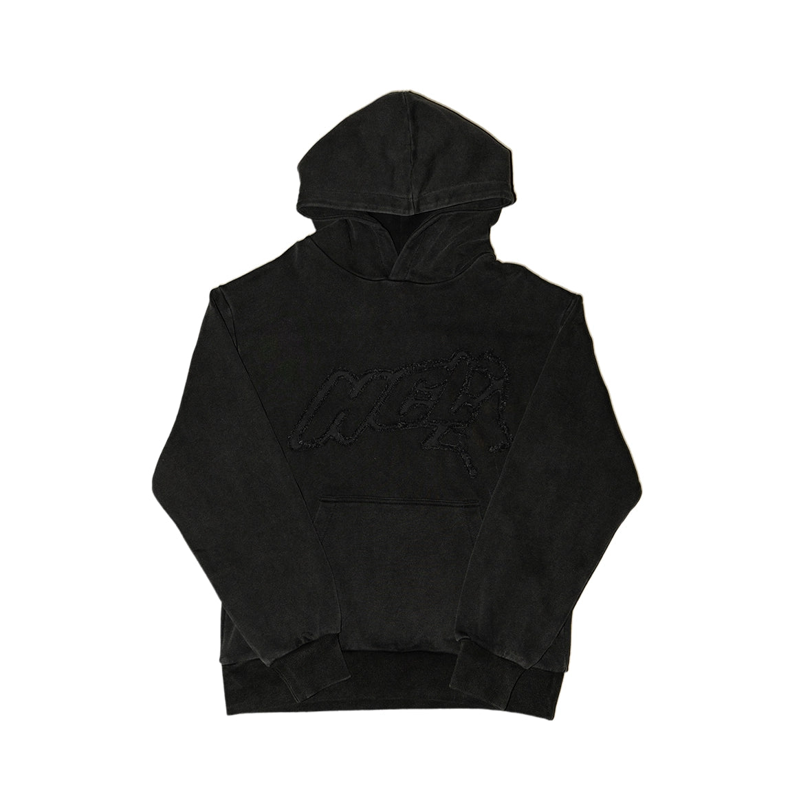 HUSTLER CLUB Hoodie Washed Black